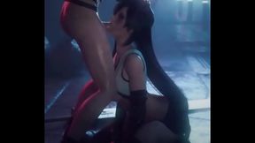 3D Tifa Lockhart Gets Face Fucked On Her Knees In Anime Glory