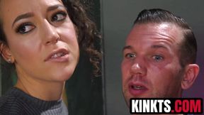 Sexy TS Chelsea Marie visits fetish shop and fucks two staffs
