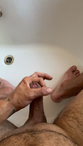 Jerking off in the shower