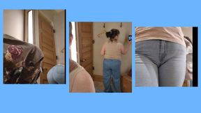 FITTING ROOM TRY ONS DENIM JEANS