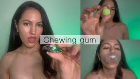 chewing and blowing gum