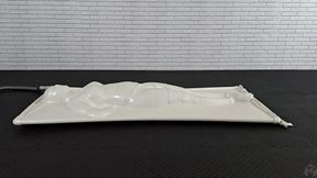 Unique white latex vacuum bed, bondage, vibrator, orgasm, rope bondage, cam 1