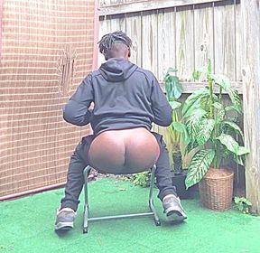 Daddy Playing With His Big Ass Butt and BBC Outside