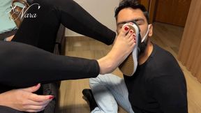 Nara makes Hex smell, clean and gag on her stinky feet 720