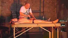 Chris Jansen In Oiled And Tied Up Receives Massage And Handjob