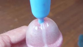 Closeup cum with uretheral vibration