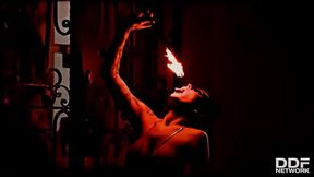 Flaming Hot Pussy: Sexy Pyromaniac Plays With Fire