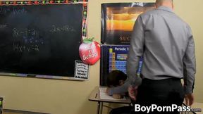 Big long dick teacher hammering hard at students sexy ass