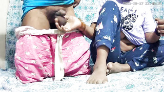 Teenager nymph and man lovemaking in the bedroom 2875