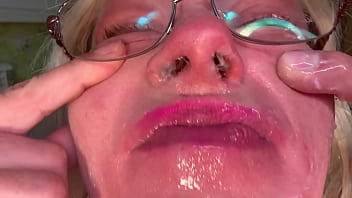 Degrade my face with spit,snot,pee,squirt,slap,fist