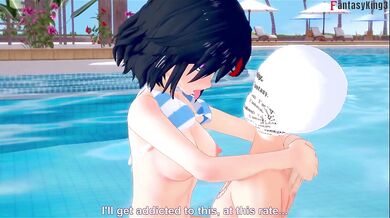 Ryuko Matoi hot sex on the pool | Killlakill | Full & POV on patreon: Fantasyking3