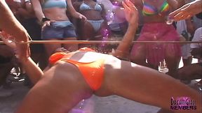 Hot Bartender Bikini Limbo &amp_ Tit Flashing Party