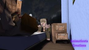 Late game night with the studs - Minecraft Homosexual Hook-up Cartoon