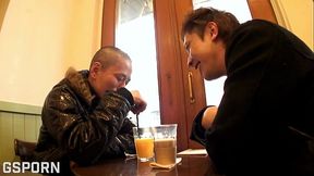 Jav threesome fucking a sexy japanese girl to fill her wet pussy of creampie