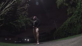 Mature Sissy Crossdresing Adentures Outdoors at Night