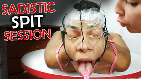 Katherine’s Sadistic Spit Session: Maria Hogtied, Distorted, and Drenched!