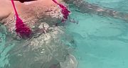 Artemisia Love showing her juicy big boobs in a micro bikini underwater Link. in bio