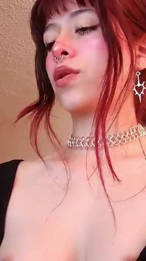 Red-haired Latina Masturbates on Camera and Wets Her Panties