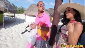 Solo latina ts playing with her cock bts