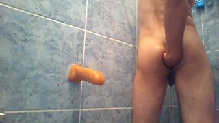 Exploring my limits: deep dildo play and fisting with a skinny twink and huge toy