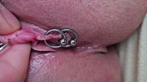 he playing with my pierced clit and pussy make me very wet and huge orgasm