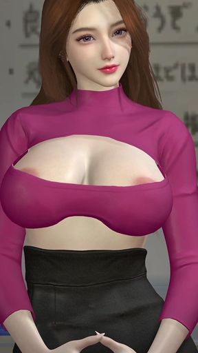 3D Big Boobs Asian Teacher Naked Her Perfect Boobs Got Fucked