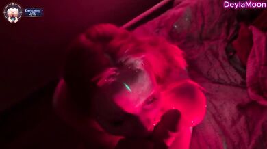 Public blowjob at midnight spills on hot Russian girl's face in crowded club