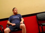 Hairy ginger playing with dick at mechanic shop