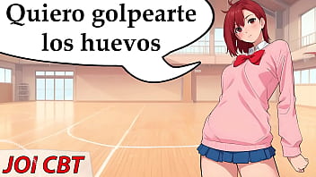 JOI hentai, a Momo le divierte golpear tus huevos. Instrucciones en espa&ntilde_ol.