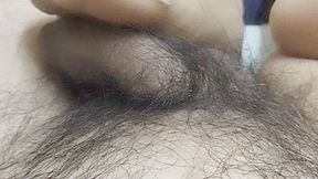 Asian close-up pantyhose footjob series 55