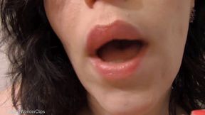 Glossy lips so wet & juicy - dirty talking lips tease