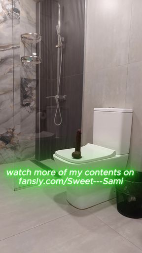 hotwife Sami Orgasm with big black dildo pussy full of cum