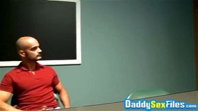 Young Mike Chambers fucked in threesome after sucking cock