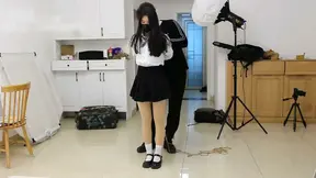 Teen girlfriend bound and helpless during kinky foot play