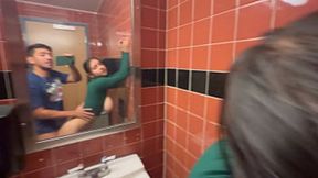 Grocery Store Bathroom Wild Fuck Risky Sex with Busty Hailey Rose