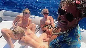 Deutsche Amateure - Sex On A Boat With 3 Stunning Blonde Milf German Amateurs