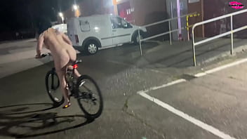 Street girl steals a bike but has to ride it back naked!