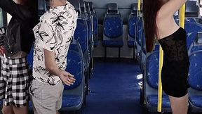 Hot stranger creeps up behind tight college sluts on the bus and surprises them with his hard cock!