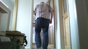 Ian strips ti stockings and bra and uses his hole for fun