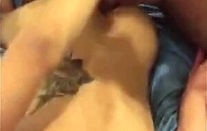 Big black dick fucks white bf ass