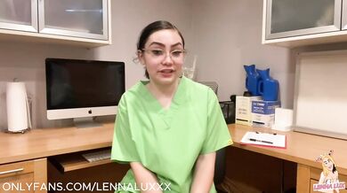Nurse in scrubs gives you the time of your life with dirty talk