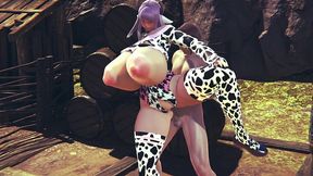 a farmer tending to his cow - monster girl hentai