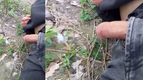 Cock Exposed Through the Pants Fly This Cute Gay Boy Humping Precuming Cumming Cleaning Sperm on His Dick Outdoors Is Jon Arteen
