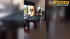 Hilarious pool table photoshoot with Kaisa Nord and Leyla Fiore
