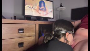 I catch him jerking off to my video and decide to give him the real thing!