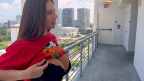 big tit milf invited me in for the soccer game