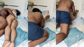 bikini nikal kar jiju ne saali ki chut chat kar pani nikala