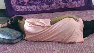 Cute brunette with a nice figure making love on camera