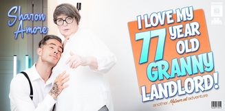 Toyboy student gets caught by his 77 year old anal loving granny landlord Sharon Amore jerking off