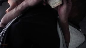 pov video of a beautiful milf who takes money to give a blowjob and swallow cum as usual on her knees with fishnet stockings, a white microskirt and beautiful golden over-the-knee boots. i start sucki